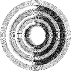 Image of Edmond Halley's Earth model drawing. Halley's model consists of three concentric shells and an innermost core